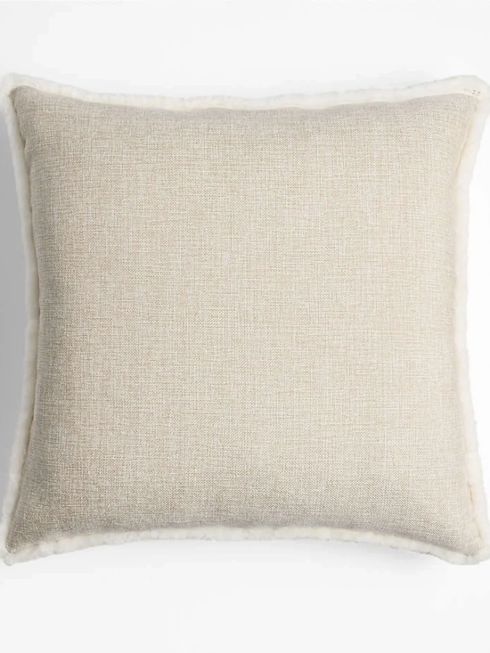 Crate & Barrel Malmo Shearling 20"x20" Arctic Ivory Throw Pillow Cover - Picture 2 of 6